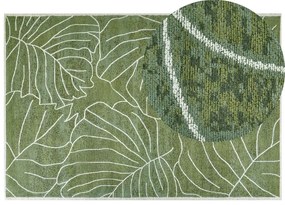 Tapete de algodão com padrão de planta verde 200 x 300 cm SARMIN  Beliani