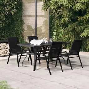 vidaXL 5 pcs Conjunto de jantar para jardim preto