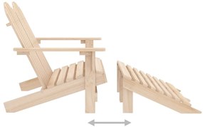 Cadeira de jardim e otomano Adirondack 2 lugares abeto