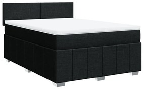 Cama com molas/colchão 160x200 cm tecido preto