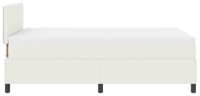 Cama Box Spring com Colchão Creme 120x200 cm Tecido de Veludo Cotelê