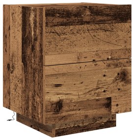Cômodas vidaXL com Luzes LED 2 pcs Madeira Antiga 45x40x55 cm