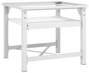 50449 vidaXL Suporte máquina lavar c/ prateleira extraível branco