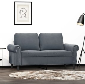 vidaXL Sofá de 2 lugares 120 cm veludo cinza-escuro