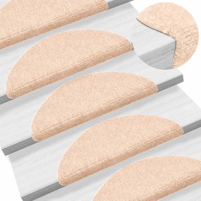 Tapetes de escada adesivos 30 pcs 56x17x3 cm creme