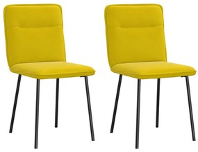 Cadeiras de jantar 2 pcs veludo amarelo