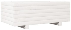 Vaso/floreira de jardim 70x40x26,5 cm pinho maciço branco