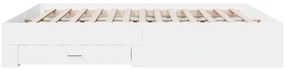 Estrutura de cama c/ gavetas 180x200cm derivados madeira branco