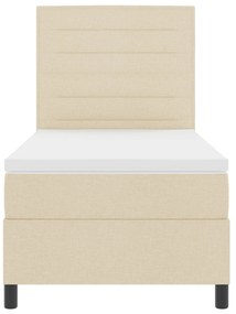 Cama Box Spring com Colchão Creme 100x200 cm Tecido