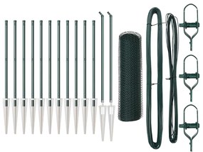 Cerca Hexagonal vidaXL Verde 0,4x25 m Aço