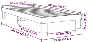 Estrutura de cama sem colchão 90x200 cm Carvalho de madeira
