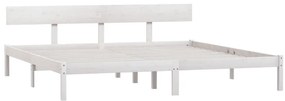 Estrutura de cama super king 180x200 cm pinho maciço branco