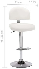 Bancos de bar 2 pcs couro artificial branco