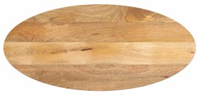 vidaXL Tampo de mesa oval 80x40x3,8 cm madeira de mangueira maciça