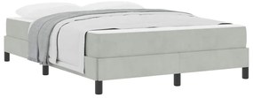 Cama box spring com colchão Cinzento-claro 160 x 200 cm Veludo