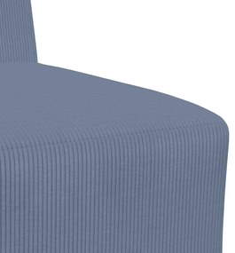 Sofá Chiar 3 pcs Azul 55 x 74 x 82 cm Tecido de veludo côtelé