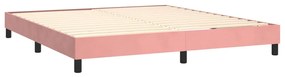 Estrutura de cama 160x200 cm veludo rosa