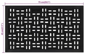 Tapete de porta retangular 45x75 cm borracha