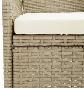 3 pcs conjunto de jantar para jardim bege