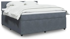 Cama com molas/colchão 180x200 cm veludo cinzento-escuro