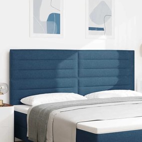 vidaXL Cabeceira Design Lines Azul 200 cm Tecido