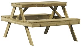 Mesa de piquenique 105x134x75 cm madeira de pinho impregnada