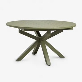 Mesa De Jantar Extensível Em Alumínio Barces 145-200x145 Cm Verde Azeitona Intenso - Sklum