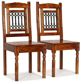 Cadeiras jantar clássicas 2 pcs madeira maciça + acabamento mel
