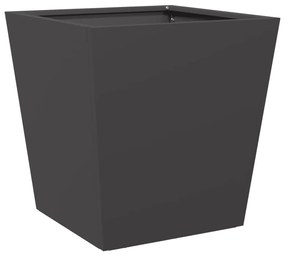 Vaso/floreira de jardim 2 pcs 40x40x40 cm aço preto