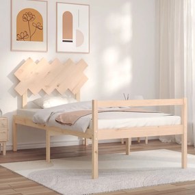 Estrutura de cama com cabeceira 100x200 cm madeira maciça