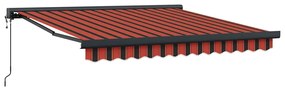 Toldo Retrátil Automático Laranja e Marrom 350x250 cm