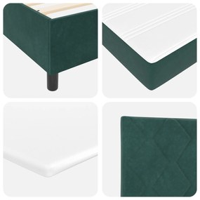 Cama Box com Colchão vidaXL Verde Escuro 140x190 cm Veludo