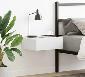 Mesa de cabeceira suspensa 40x30x15 cm derivados madeira branco