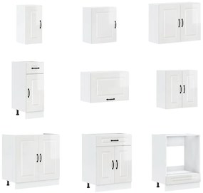 14 peças armário de cozinha conjunto Kalmar brilho branco