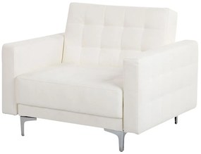 Conjunto de sofás reclináveis com 5 lugares em pele sintética branca ABERDEEN Beliani