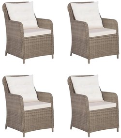 5 pcs conjunto de jantar para jardim castanho