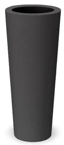 Vaso de flores colorido redondo Polietileno CASA, JARDIM, RESTAURANTE, BAR FICUS 80 (ø29 x 79cm) - Cinzento
