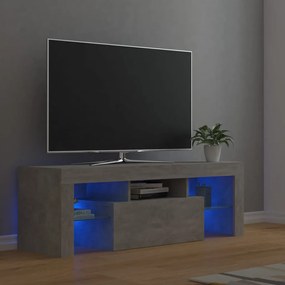Móvel de TV com luzes LED 120x35x40 cm cinzento cimento