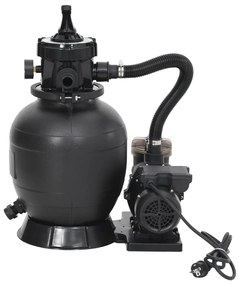 Filtro de areia para piscina com pré-filtro preto