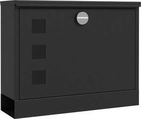 HOMCOM Caixa de Correio Exterior em Metal de Parede com Fechadura, 2 Chaves, Janelas de Visualização e Fecho Silencioso 36,5x11,5x29 cm Preto | Aosom Portugal