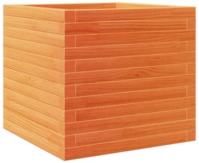 Vaso/floreira de jardim 50x50x46 cm pinho maciço castanho-mel