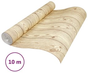 Papel parede 3D grão de madeira 10x0,53 m não-tecido castanho
