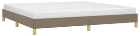 Cama sem colchão 200x200 cm tecido cinzento-acastanhado
