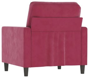Poltrona 60 cm veludo vermelho-tinto