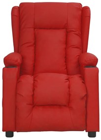 Poltrona de massagens elétrica couro artificial vermelho tinto