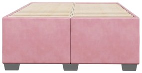 Estrutura de cama com colchão 120x190 cm veludo rosa