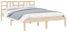 Estrutura de cama dupla 135x190 cm madeira maciça