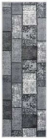 vidaXL Passadeira c/ padrão de blocos 80x250 cm polipropileno cinzento