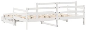 Sofá-cama com gavetão e gavetas sem colchão 80x200 cm branco