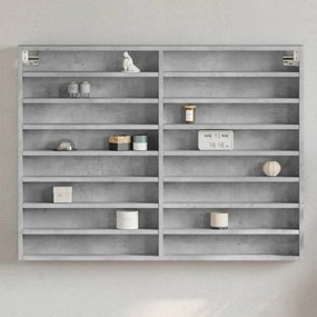 vidaXL Armário vitrine 100x8,5x75cm derivados de madeira cinza cimento